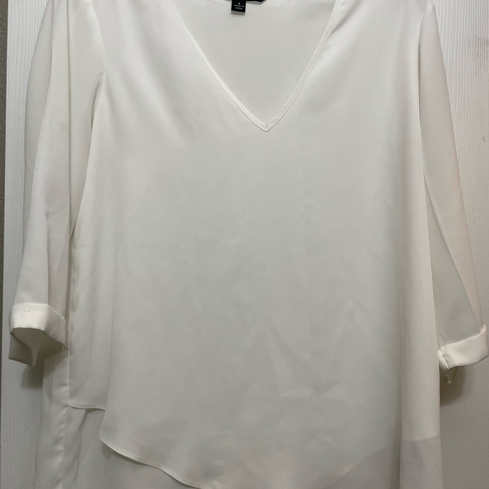 White V-Neck Blouse